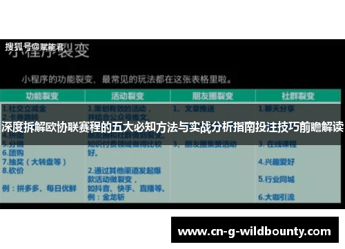 深度拆解欧协联赛程的五大必知方法与实战分析指南投注技巧前瞻解读