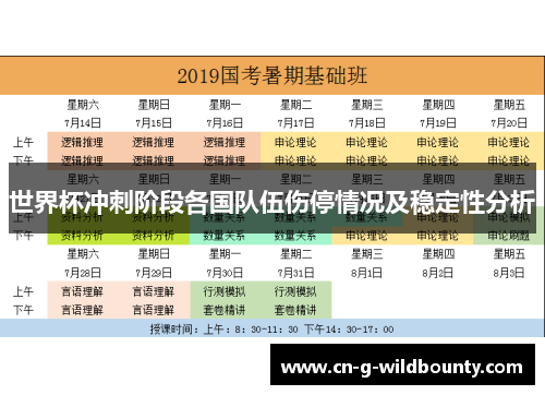 世界杯冲刺阶段各国队伍伤停情况及稳定性分析